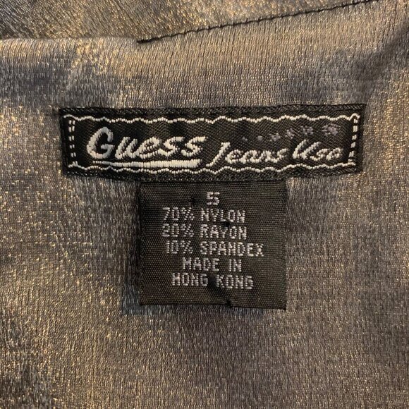 Guess Metallic Shift Dress Vintage USA Made Club Wear Party Disco Sleeveless SM - Picture 4 of 9